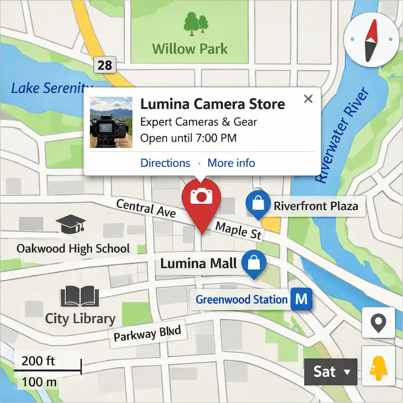 A map showing Lumina's location